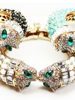 Exquisite Panther Crystal Cuff Bracelet